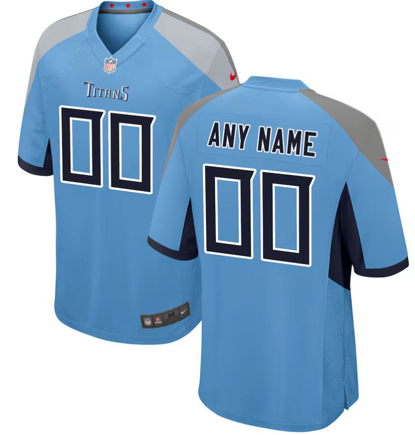 Youth Custom Tennessee Titans Light Blue 2025 NFL Draft First Round Pick Nike  Game Jersey